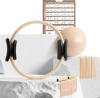Pilates Kit, 15-Inch Pilates Ring with 1X Pilates Ball & 5X Bands | Aesthetic Home Pilates Equipment Set, Essential Kit for Beginners in Minimalist Style. Comes in Premium Packaging